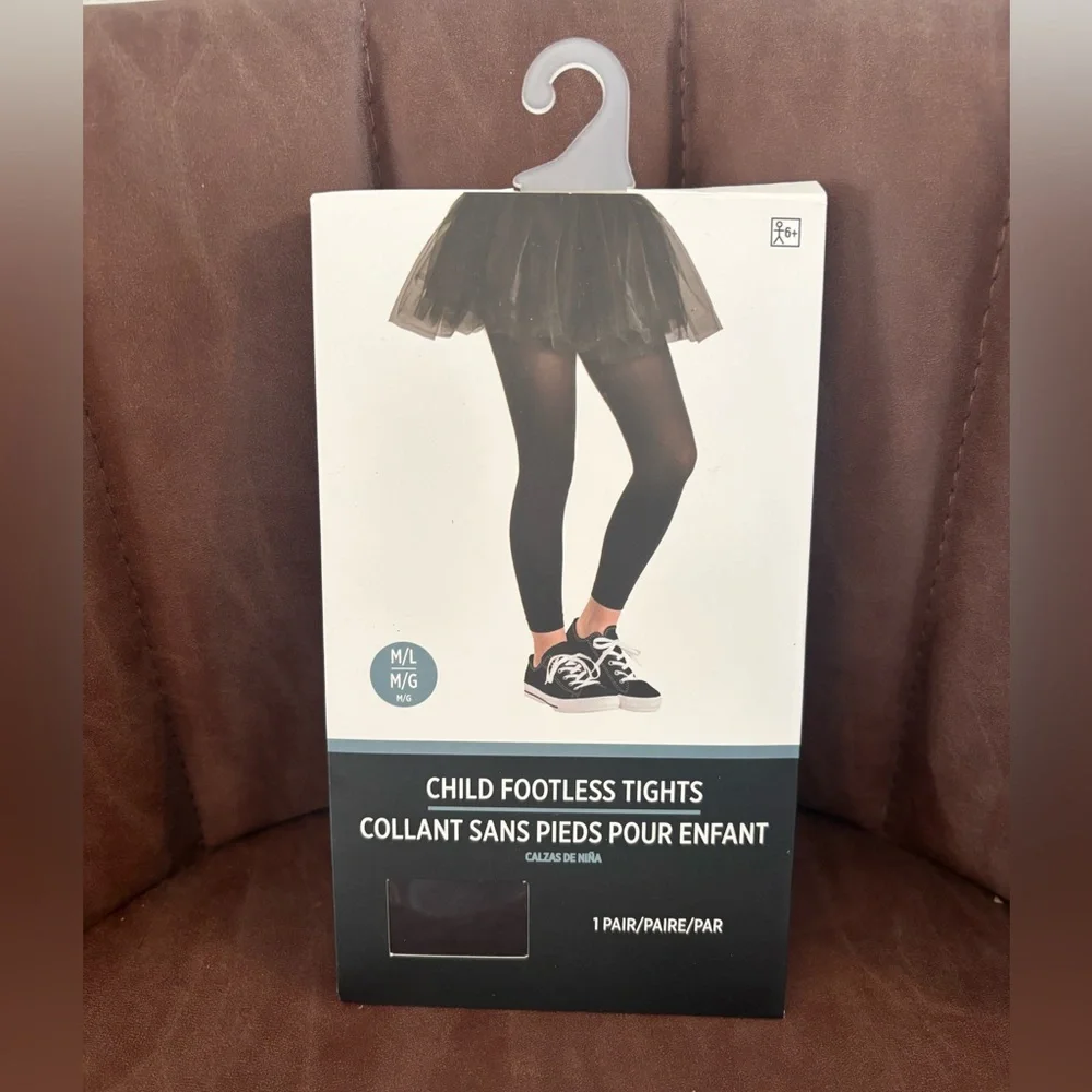NEW! Black Footless Tights for Kids